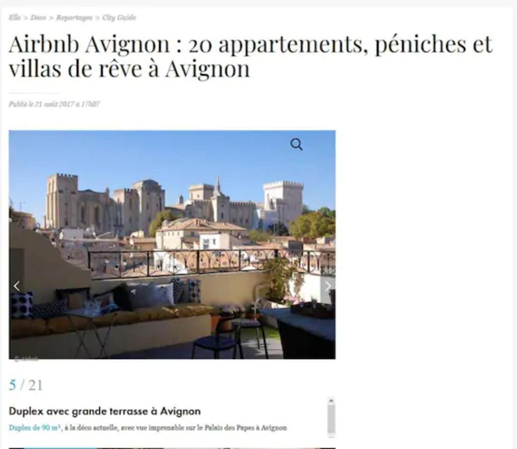 Magnifique Appartement De Charme Avec Vue Sur Le Palais Des Papes A Avignon Wifi Gratuit Ngoại thất bức ảnh